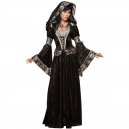Robe m&eacute;divale bleue &agrave; capuche