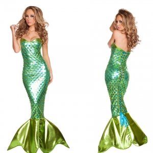 Costume la sir&egrave;ne verte et bleue