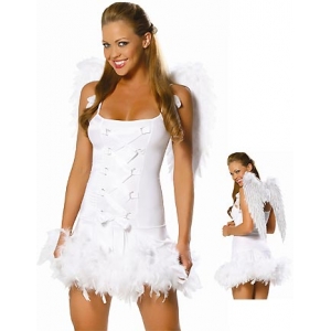 Costume Ange avec ailes en plume