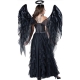 Costume Ange noir avec ailes en plume