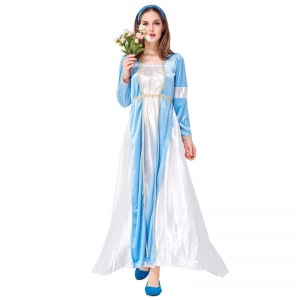 Costume Robe m&eacute;di&eacute;vale bleue et blanche