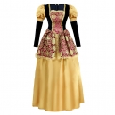 Costume Robe m&eacute;di&eacute;vale orange et bordeaux