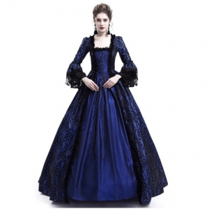 Costume Dame de la cour renaissance bleu