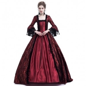 Costume Dame de la cour renaissance bordeau