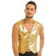 Déguisement Gilet Homme Disco brillant argenté M à XL