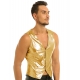Déguisement Gilet Homme Disco brillant argenté M à XL