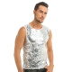 Déguisement Gilet Homme Disco brillant argenté M à XL