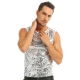 Déguisement Gilet Homme Disco brillant argenté M à XL