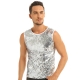 Déguisement Gilet Homme Disco brillant argenté M à XL