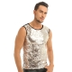 Déguisement Tee shirt Homme Disco sequin argenté M à XL