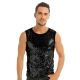 Déguisement Tee shirt Homme Disco sequin argenté M à XL