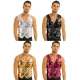 Déguisement Gilet Homme Disco brillant argenté M à XL
