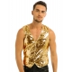 Déguisement Gilet Homme Disco paillettes argentées M à XL