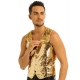 Déguisement Gilet Homme Disco paillettes argentées M à XL