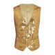 Déguisement Gilet Homme Disco paillettes argentées M à XL
