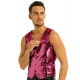 Déguisement Gilet Homme Disco paillettes noires M à 2XL