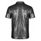 Déguisement Tee shirt Homme Disco sequin argenté M à XL