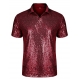 Déguisement Polo Homme Disco sequin bleu S à XL
