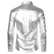 Déguisement Polo Homme Disco sequin argenté S à XL