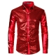 Déguisement Homme Disco Chemise brillante avec sequin argenté S à XL