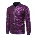 D&eacute;guisement Homme Disco veste zipp&eacute;e sequin dor&eacute; S &agrave; 2XL