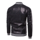 Déguisement Homme Disco veste zippée sequin violet S à 2XL