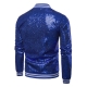 Déguisement Homme Disco veste zippée sequin bleu S à 2XL