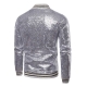 Déguisement Homme Disco veste zippée sequin bleu S à 2XL