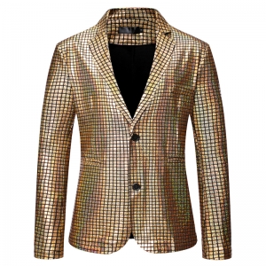 D&eacute;guisement Homme Veste Disco brillant dor&eacute;e M &agrave; 3XL