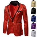 D&eacute;guisement Homme Veste Disco brillant argent&eacute;e M &agrave; 3XL