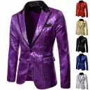 D&eacute;guisement Homme Veste Disco sequins rouges S &agrave; 2XL