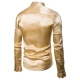 Déguisement Homme Disco Chemise jabot satin noir M à XL