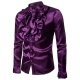 Déguisement Homme Disco Chemise jabot satin rouge M à XL