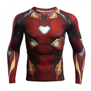 D&eacute;guisement Homme tee shirt Iron man manches longues S &agrave; 2XL