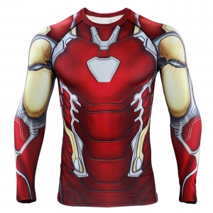 D&eacute;guisement Homme tee shirt Iron man manches longues S &agrave; 2XL
