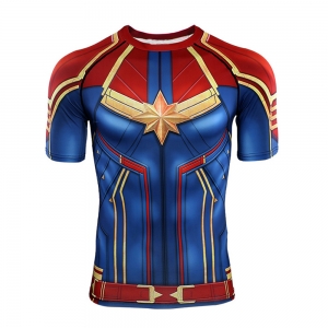 D&eacute;guisement Homme tee shirt Captain Marvel manches courtes S &agrave; 2XL