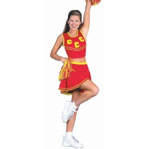 D&eacute;guisement pom-pom girls rouge avec pom-poms