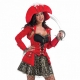 Costume pirate rouge et noir
