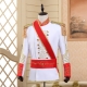 Déguisement veste rouge pantalon chemise jabot de prince