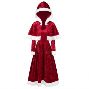 Robe m&egrave;re no&euml;l avec cape S au XL