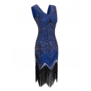 Costume charleston avec collier et boa