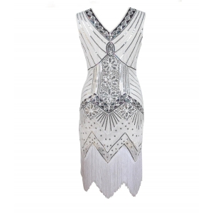 Costume robe ann&eacute;e 20 blanche