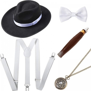 Ensemble accessoires blanc pour homme ann&eacute;e 20 Gasby le magnifique