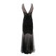 Costume charleston robe longue année 20 grise