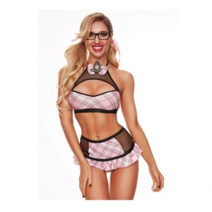 Costume sexy l'&eacute;coli&egrave;re avec lunettes