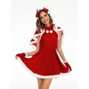 Costume robe m&egrave;re no&euml;l glamour avec gants et chale