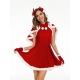 Costume robe mère noël glamour avec gants et chale