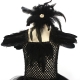 Costume Ange noir avec ailes en plumes pour fille
