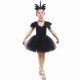 Costume Ange noir avec ailes en plumes pour fille