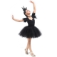 Costume Ange noir avec ailes en plumes pour fille